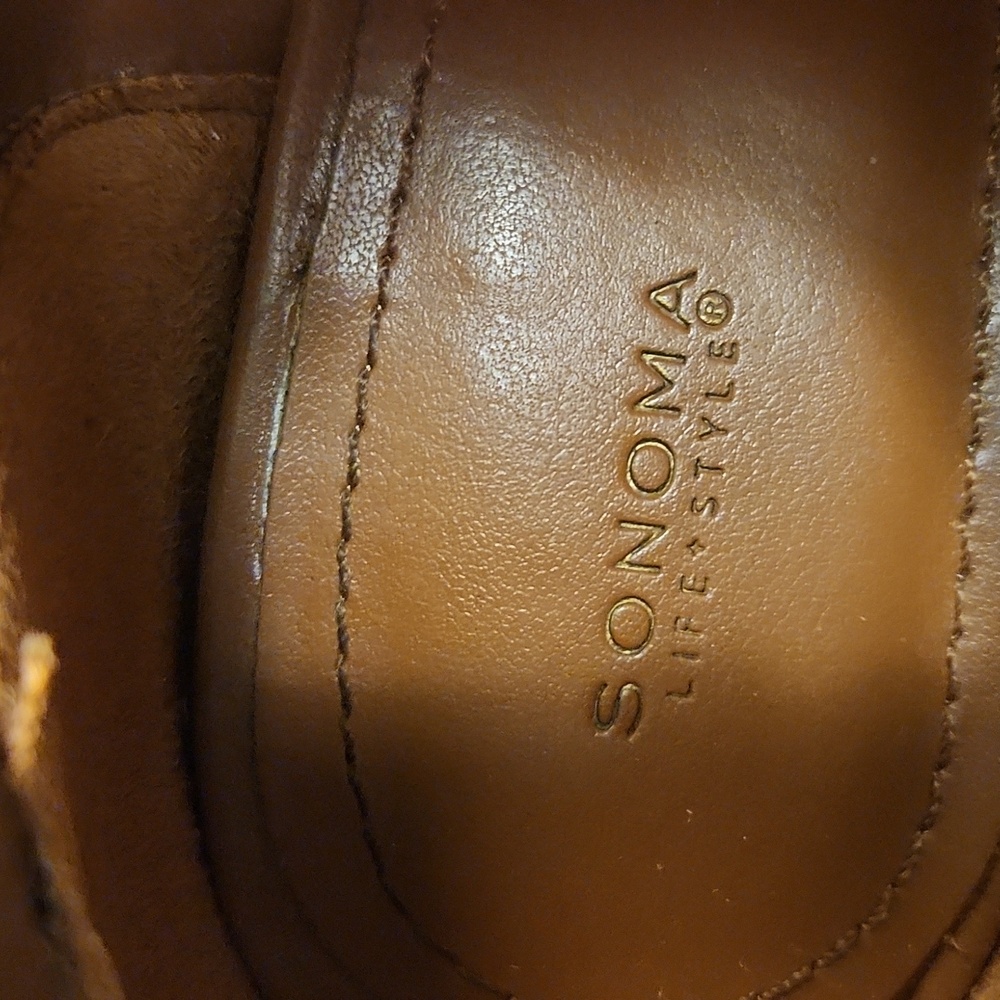 Sonoma Life+Style Saddle Brown Peep Toe Booties – Size 8.5 - Picture 13 of 13